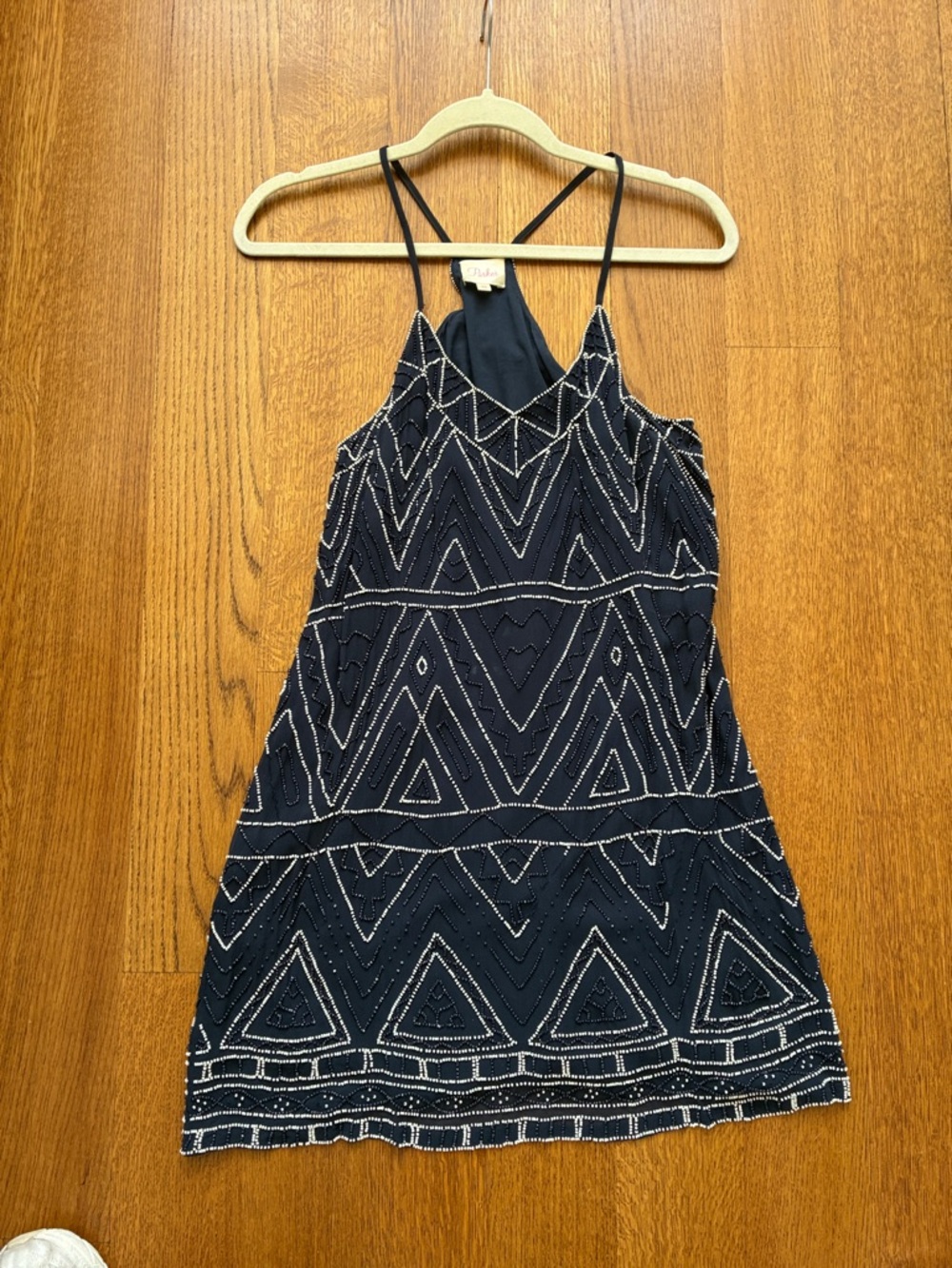 Parker Black Beaded Mini Dress